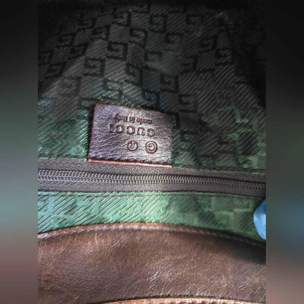 Gucci Hobo Leather/ Canvas  Handbag - Picture 12 of 14